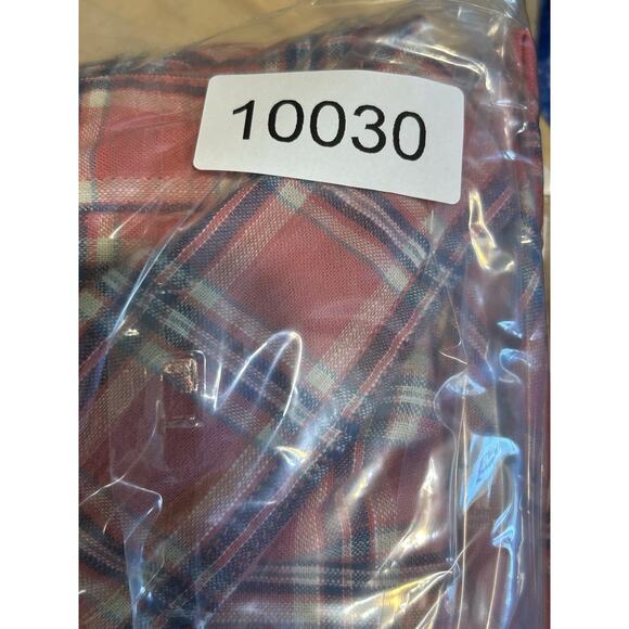 American Eagle Super soft Button Up Flannel Plaid Shirt Mens XXL Coral Blue - Picture 9 of 9